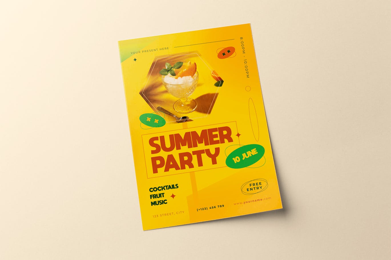 夏季饮品派对海报传单设计模板 Summer Party Flyer