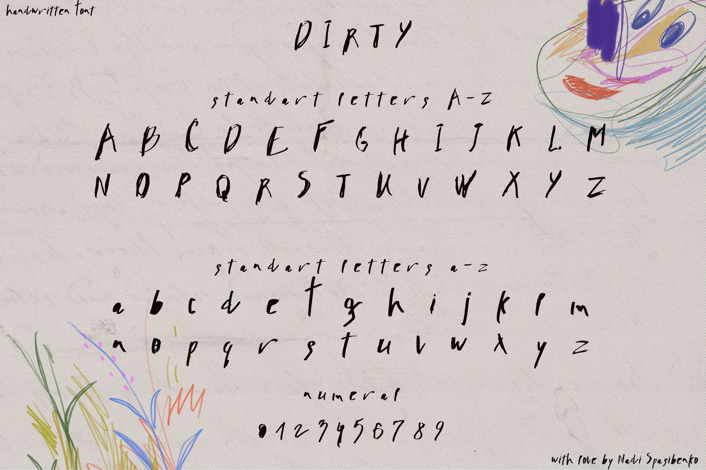 Dirty Handwritten Font 手写书法涂鸦潦草 产品包装 艺术海报字体 -