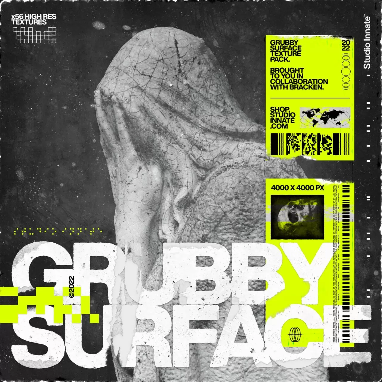Studio Innate - Grubby Surface 复古砂砾颗粒指纹水渍和各种划痕污垢新潮PNG背景纹理 -