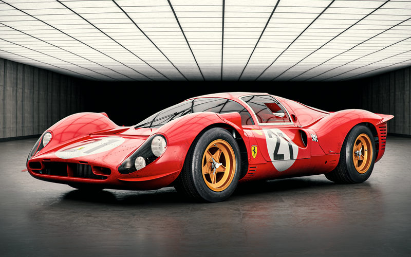 MAYA法拉利跑车3D模型Ferrari 330 P4耐力赛车辆赛车带内部组件_